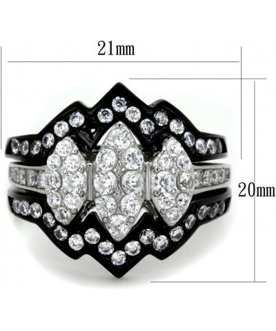 His Hers 4 Piece Black Ion Plated Stainless Steel Wedding Engagement Ring Band Set Size Women's 07 Men's 11 $16.25 Sets