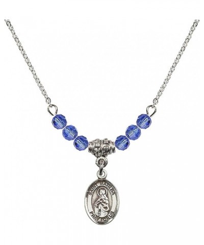 September Birth Month Bead Necklace with Catholic Patron Saint Petite Charm, 18 Inch Saint Matilda $27.25 Necklaces