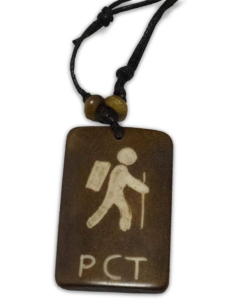 Large Hand Carved Yak Bone Hiking Pendant Necklace - Eco-friendly Fair Trade PCT Hiker $10.39 Necklaces