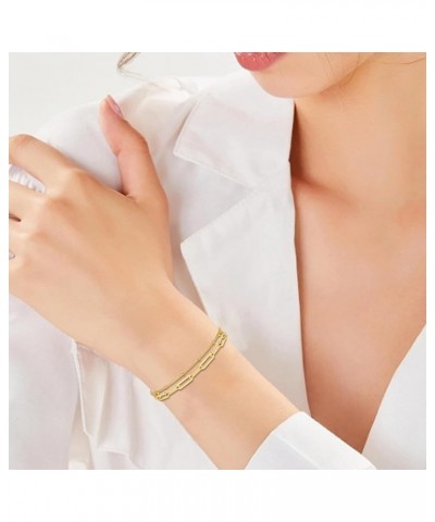 Dainty Gold Bracelet Stack, Trendy Layered Gold Bracelets For Women Non Tarnish, 14K Gold Filled Bracelet Set Valentine's Day...