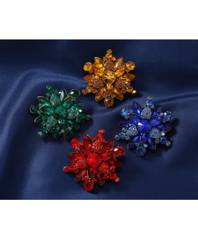 Vintage Crystal Rhinestone Flower Shape Brooch Pin Statement Jewelry Gift Accessories for Women Girls blue $6.35 Brooches & Pins