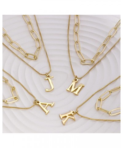 Gold Initial Necklaces for Women Girls,Dainty 14K Real Gold Plated Letter Necklace Small Initial Pendant Choker Necklace Pape...