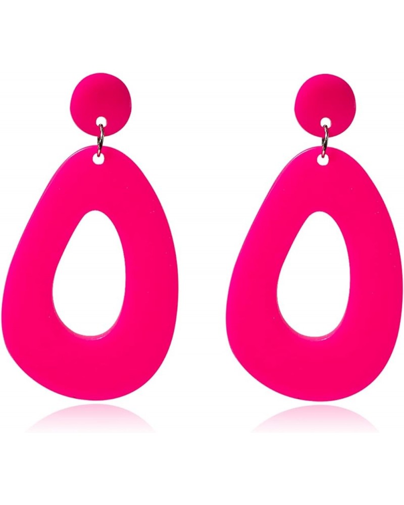 Fashion Retro Neon Earrings Simple Acrylic Water Drop Hollow Dangle Drop Earrings for Women Girls Exaggerated Geometric State...