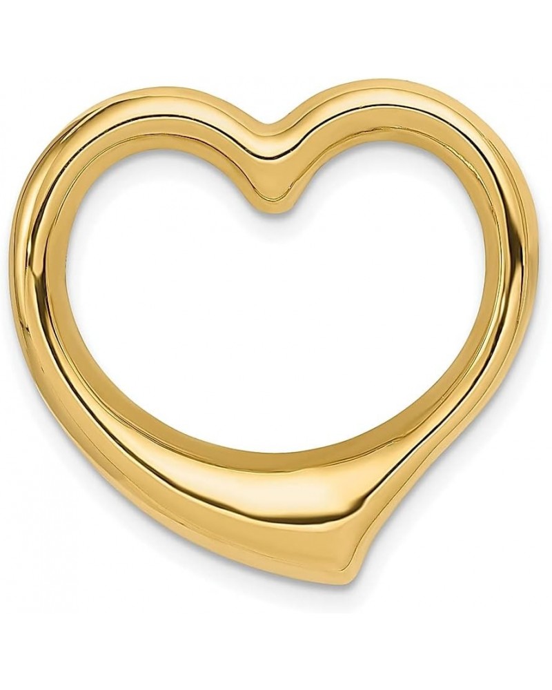 14k Yellow Gold Heart Floating Open Chain Slide Pendant Necklace Charm Love Fine Jewelry For Women Gifts For Her $74.36 Neckl...