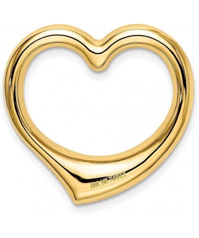 14k Yellow Gold Heart Floating Open Chain Slide Pendant Necklace Charm Love Fine Jewelry For Women Gifts For Her $74.36 Neckl...