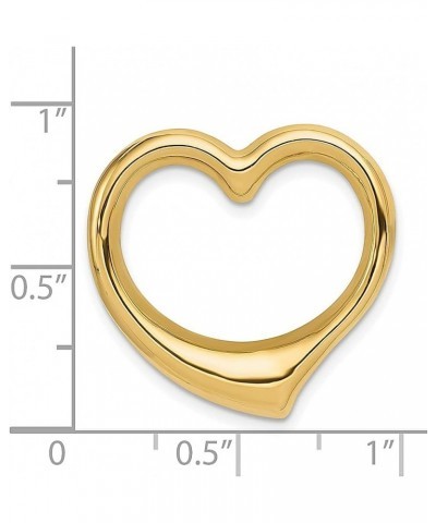 14k Yellow Gold Heart Floating Open Chain Slide Pendant Necklace Charm Love Fine Jewelry For Women Gifts For Her $74.36 Neckl...