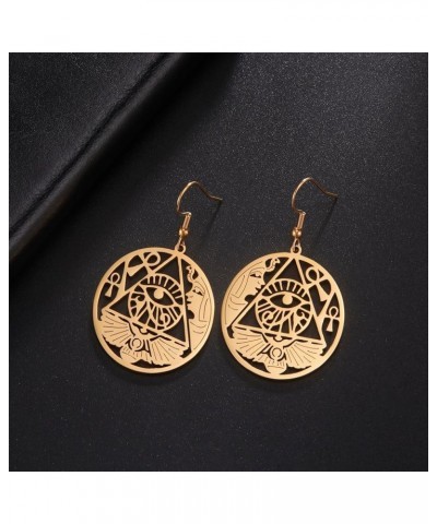 Celtic Knot Eye of Horus Earrings Ankh Cross Egyptian Goddess Isis Crescent Allah Round Double Wing Jewelry Amulet Religious ...