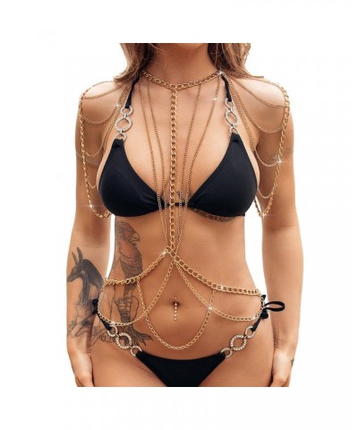 Gold Sexy Body Chain Jewelry for Women Bra Chest Chains Bikini Beach Belly Waist Chain Rave Party Tassel Layered Body Accesso...