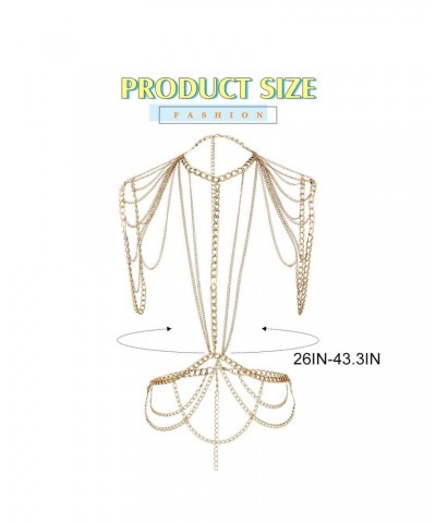 Gold Sexy Body Chain Jewelry for Women Bra Chest Chains Bikini Beach Belly Waist Chain Rave Party Tassel Layered Body Accesso...