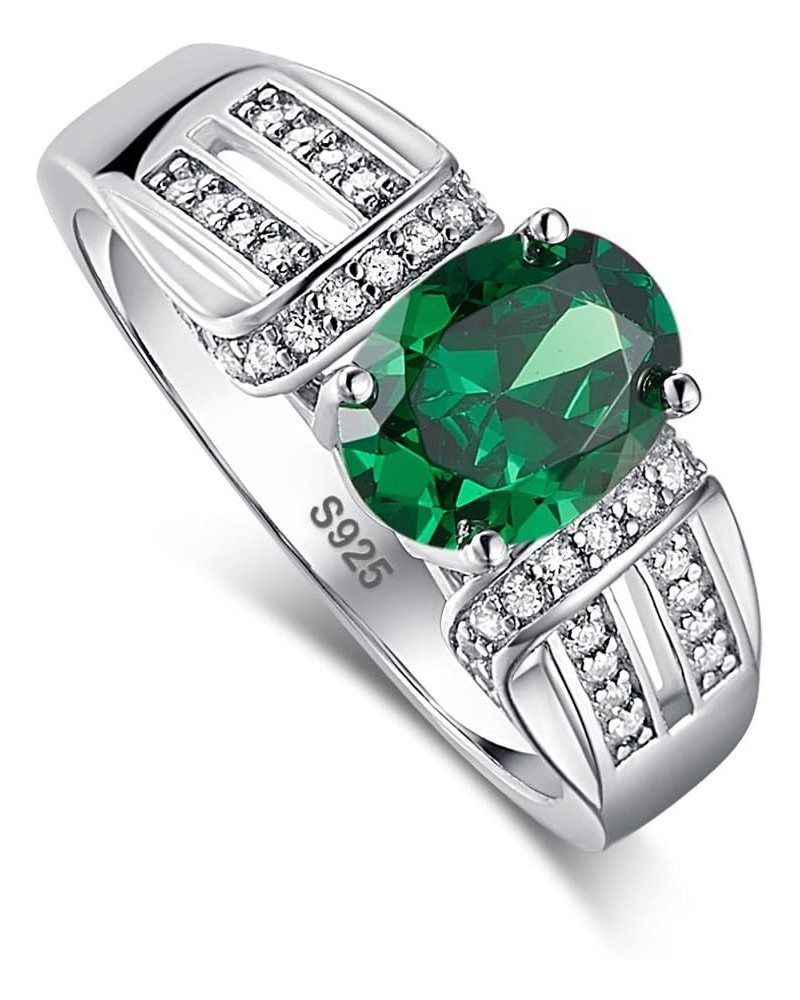 5x7mm Radiant Cut Simulated Emerald 925 Sterling Silver Bypass Geometric Ring for Women Green $11.04 Rings