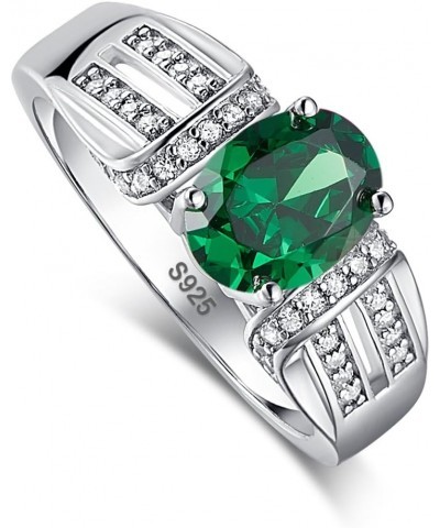 5x7mm Radiant Cut Simulated Emerald 925 Sterling Silver Bypass Geometric Ring for Women Green $11.04 Rings