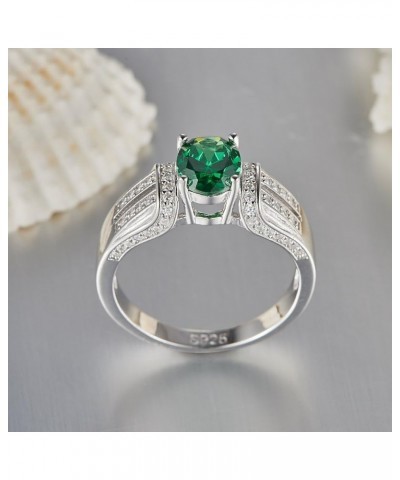 5x7mm Radiant Cut Simulated Emerald 925 Sterling Silver Bypass Geometric Ring for Women Green $11.04 Rings