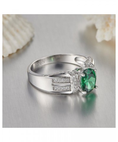 5x7mm Radiant Cut Simulated Emerald 925 Sterling Silver Bypass Geometric Ring for Women Green $11.04 Rings