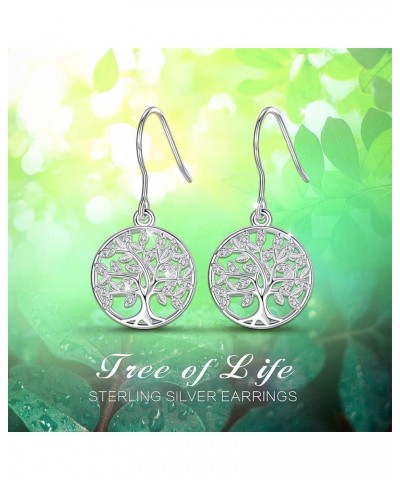 Sterling Silver Tree of Life Necklace and Earrings, Family Tree Jewelry Gifts for Women Girls - 18 Inch Silver Chain Earrings...