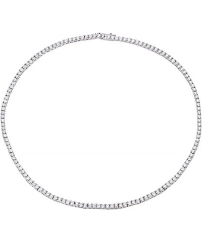 7.98cttw-11.76cttw Moissanite Tennis Necklace for Women Men D Color VVS1 Diamond Necklace Sterling Silver Chain Necklace with...