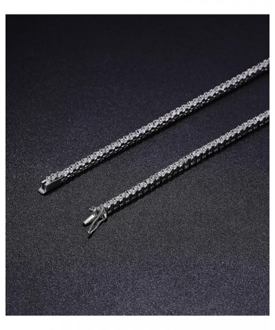 7.98cttw-11.76cttw Moissanite Tennis Necklace for Women Men D Color VVS1 Diamond Necklace Sterling Silver Chain Necklace with...