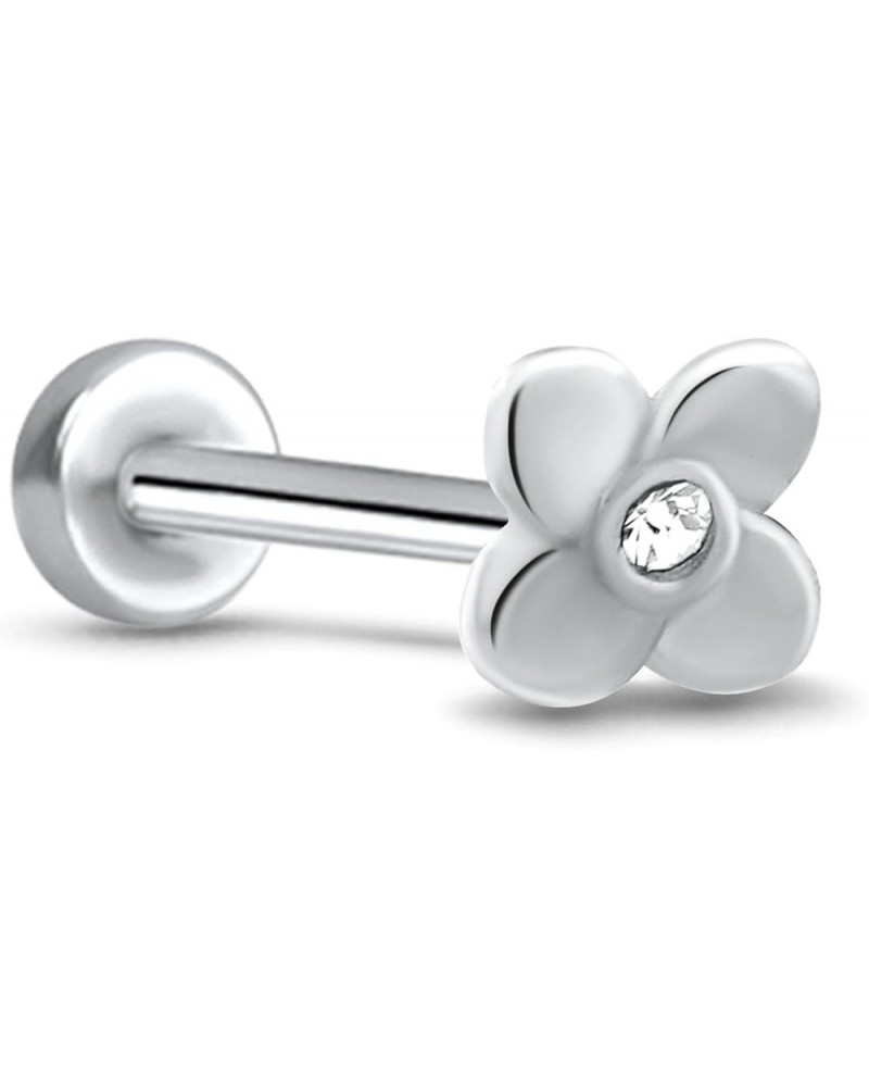 316L Surgical Steel Labret Monroe Nose Stud Flower Design Choose Your Size 18G 16G Steel-16G-5/16" Post $13.49 Body Jewelry