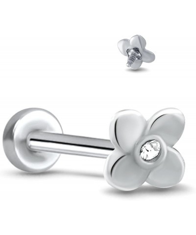 316L Surgical Steel Labret Monroe Nose Stud Flower Design Choose Your Size 18G 16G Steel-16G-5/16" Post $13.49 Body Jewelry