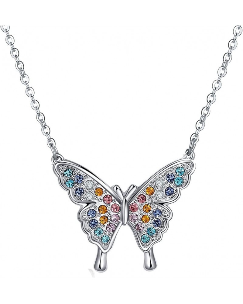 Squirrel Alpaca Rabbit Necklace 18k Gold Plated Zircon Women Girls Jewelry With Gifts Bag Butterfly $7.94 Necklaces