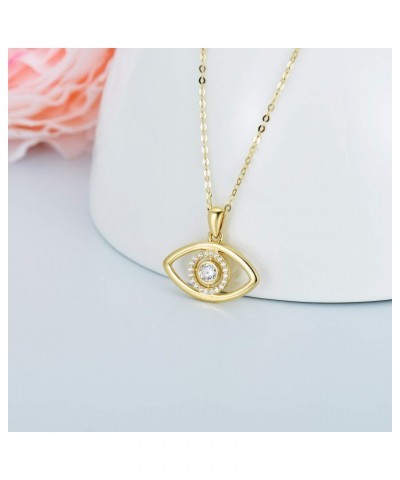 14K Solid Gold Evil Eye Pendant Necklace Fine Jewelry Gift for Women, Girls 18" (Adjustable Length) $101.38 Necklaces