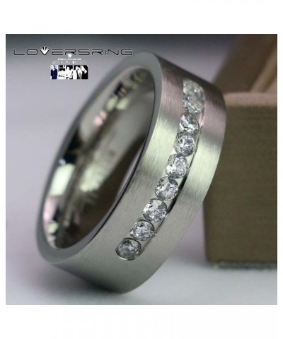 Couple Ring Bridal Set His Hers White Gold Plated White CZ Stainless Steel Wedding Ring Band Set $15.38 Sets