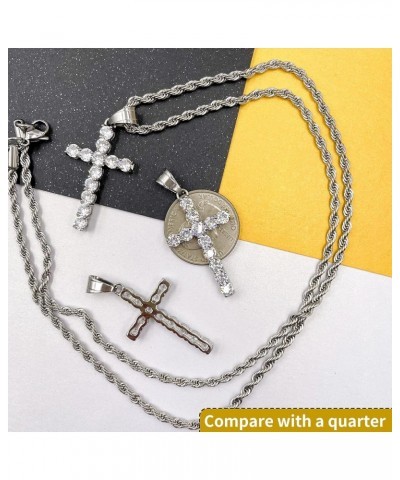 Zirconia Cross Hip Hop Gold/Silver Plated Iced Out Crystal Cross Necklace Egyptian Crystal Coptic Ankh Pendant Jewelry Gemsto...