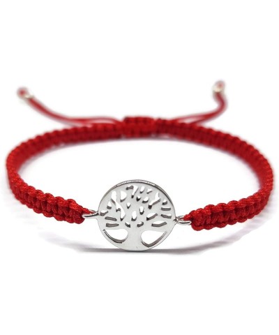 925 Sterling Silver Bracelet – Tree of Life – in Macrame, Red String Thread – Adjustable – 100% Handmade Silver $11.76 Bracelets