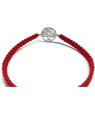 925 Sterling Silver Bracelet – Tree of Life – in Macrame, Red String Thread – Adjustable – 100% Handmade Silver $11.76 Bracelets