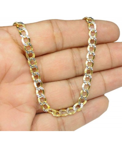 Jewelry Empire Solid 10K Yellow Gold Pave Cuban Link Diamond Cut Bracelet and Anklet for Men and Women 4.5mm $82.40 Anklets