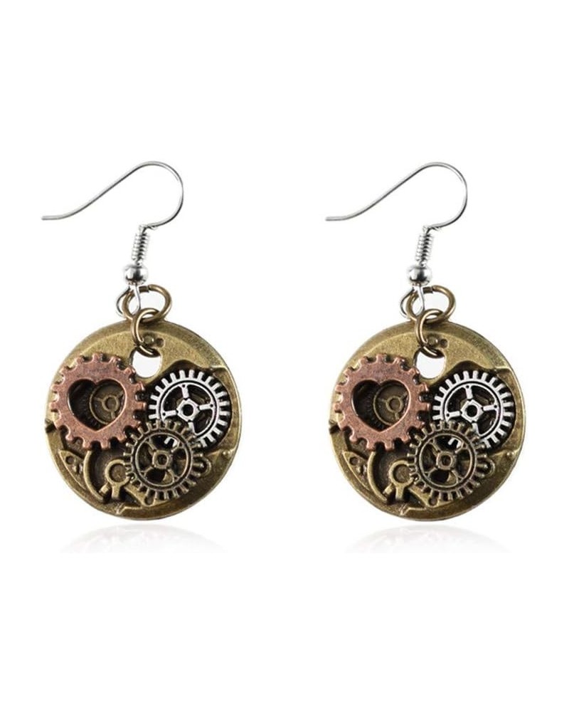 Steampunk Gears Dangle Earrings Vintage Steam Gear Drop Earrings for Women Girls Personalized Jewelry Gifts Bronze $10.26 Ear...