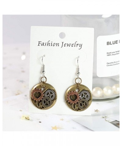 Steampunk Gears Dangle Earrings Vintage Steam Gear Drop Earrings for Women Girls Personalized Jewelry Gifts Bronze $10.26 Ear...