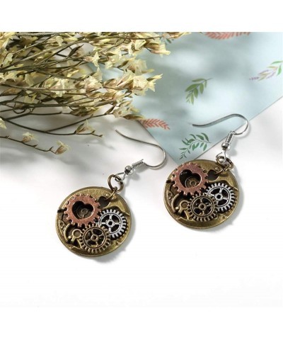 Steampunk Gears Dangle Earrings Vintage Steam Gear Drop Earrings for Women Girls Personalized Jewelry Gifts Bronze $10.26 Ear...