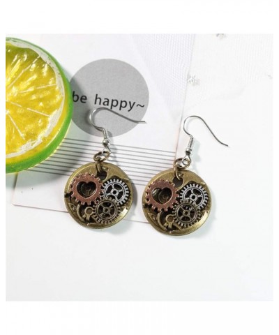 Steampunk Gears Dangle Earrings Vintage Steam Gear Drop Earrings for Women Girls Personalized Jewelry Gifts Bronze $10.26 Ear...