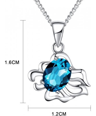 Zodiac Constellation Necklace Crystals Birthstone Jewelry Gifts for Women Girls H_7.23-8.22Leo Sky blue $10.63 Necklaces