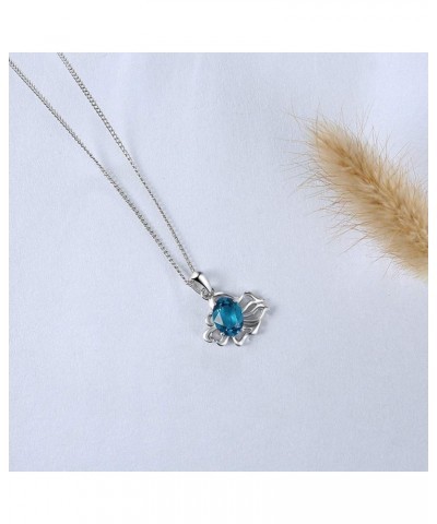 Zodiac Constellation Necklace Crystals Birthstone Jewelry Gifts for Women Girls H_7.23-8.22Leo Sky blue $10.63 Necklaces