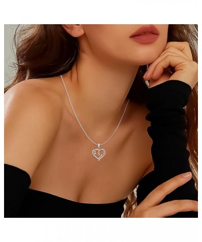 Heart Rose Initial Necklace,18K Gold Plated S925 Sterling Silver Letter Pendant Necklaces with Cubic Zirconia Set in,Unique A...