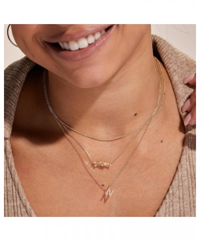 Pave Initial Necklace - Gold P $19.24 Necklaces