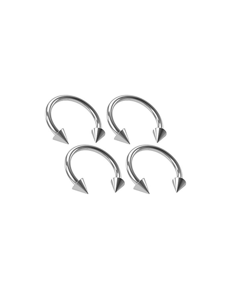 4pc 16g Horseshoe Circular Barbell Earring Tragus Piercing Stainless Steel Cone Set Lot 3mm Spike (choose Color, Diameter) St...