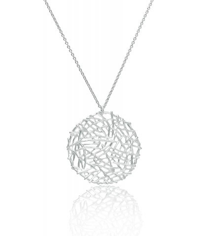 Women Jewelry Necklace Mesh Plate Necklace Silver $28.80 Necklaces