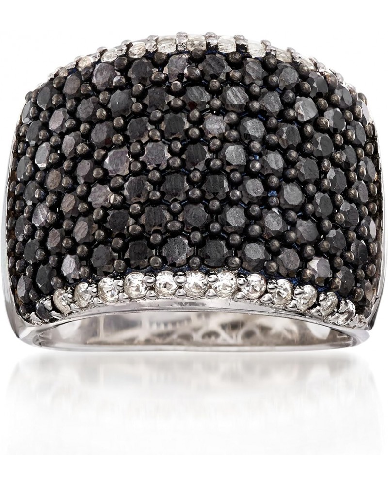 4.00 ct. t.w. Black Spinel and .40 ct. t.w. White Topaz Ring in Sterling Silver $62.35 Rings