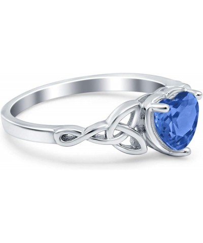 Heart Celtic Art Deco Wedding Engagement Bridal Promise Ring Simulated Cubic Zirconia 925 Sterling Silver Simulated Tanzanite...