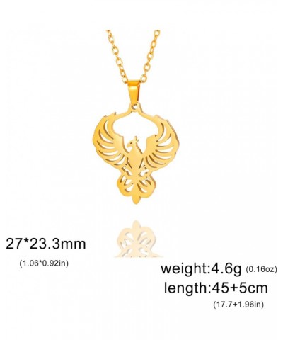 Rising Phoenix Necklace for Women Stainless Steel Phoenix Fire Bird Pendant Necklace for Men Trendy Jewelry Gifts gold $9.51 ...