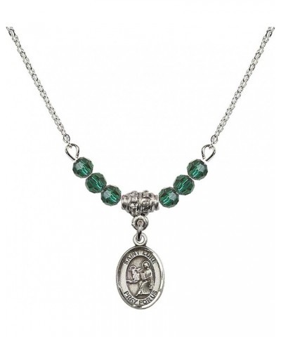 May Birth Month Bead Necklace with Catholic Patron Saint Petite Charm, 18 Inch Saint Luke the Apostle $32.51 Necklaces