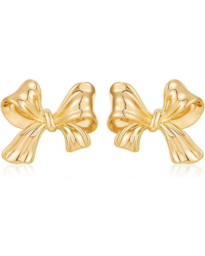 Gold Bow Stud Earrings for Women Ribbon Bow Stud Earrings Double Bowknot Earrings Bowknot Earrings Jewelry Gifts Bow B $10.79...