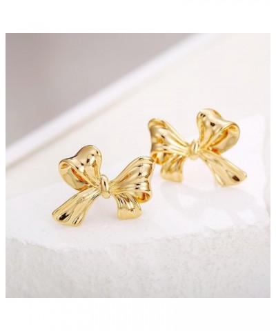 Gold Bow Stud Earrings for Women Ribbon Bow Stud Earrings Double Bowknot Earrings Bowknot Earrings Jewelry Gifts Bow B $10.79...