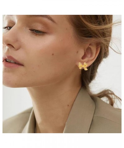 Gold Bow Stud Earrings for Women Ribbon Bow Stud Earrings Double Bowknot Earrings Bowknot Earrings Jewelry Gifts Bow B $10.79...