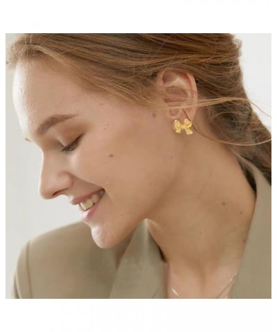 Gold Bow Stud Earrings for Women Ribbon Bow Stud Earrings Double Bowknot Earrings Bowknot Earrings Jewelry Gifts Bow B $10.79...