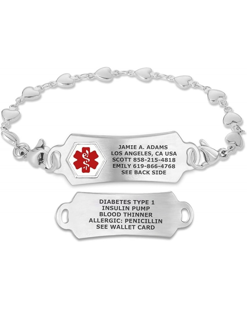 Custom Engraved Medical Alert Bracelets for Women/Men, Stainless Steel Medical Bracelet, Medical ID Bracelet w/Free Engraving...