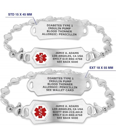 Custom Engraved Medical Alert Bracelets for Women/Men, Stainless Steel Medical Bracelet, Medical ID Bracelet w/Free Engraving...