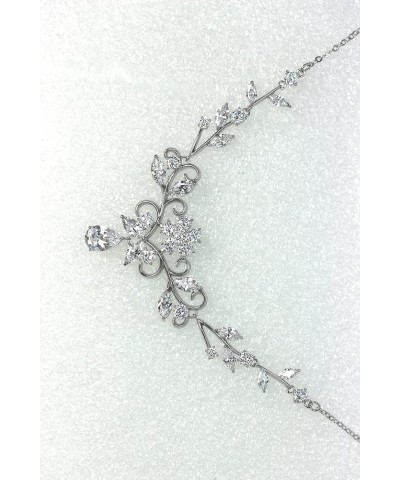 Gorgeous CZ Crystal Floral Necklace Earrings Set Clear $19.64 Jewelry Sets